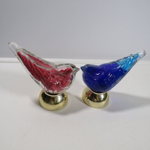 Avon (2) Song Birds Glass Perfume Bottles (no perfume) - Picture 1 of 8